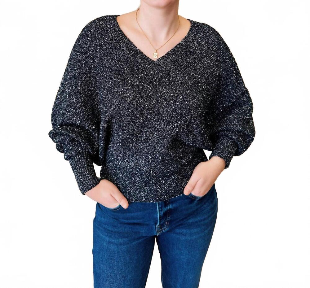 NEW GRADE & GATHER adele dolman sweater in black